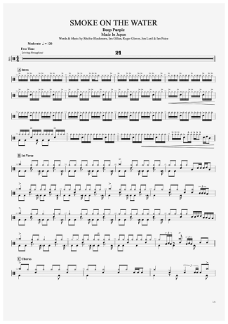 Deep Purple  score for Drums