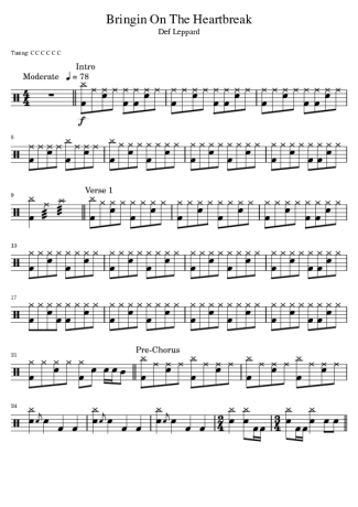 Def Leppard  score for Drums