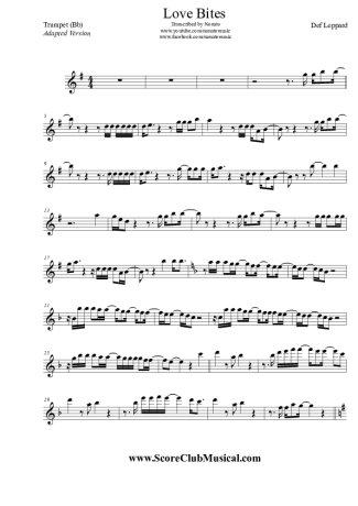 Def Leppard Love Bites score for Trumpet