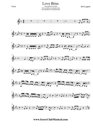 Def Leppard Love Bites score for Violin