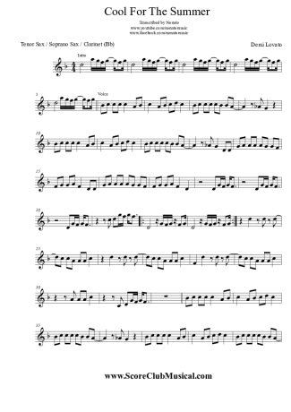 Demi Lovato  score for Clarinet (Bb)