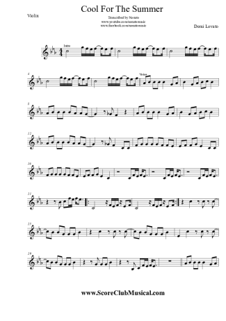 Demi Lovato Cool For The Summer score for Violin