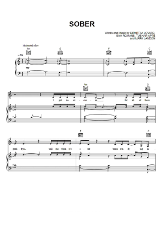 Demi Lovato  score for Piano