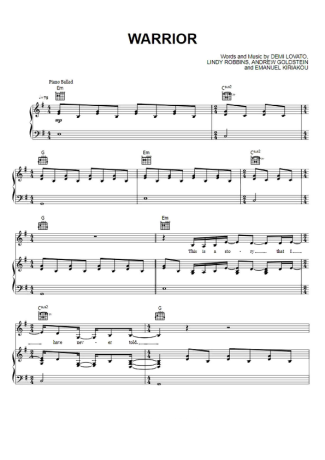 Demi Lovato  score for Piano