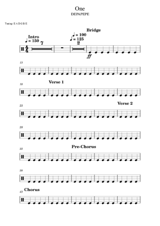 Depapepe One score for Drums