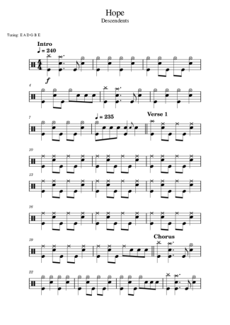 Descendents  score for Drums