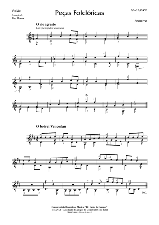 Desconhecido Peças Folclóricas score for Acoustic Guitar