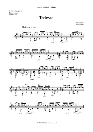 Desconhecido Tedesca score for Acoustic Guitar