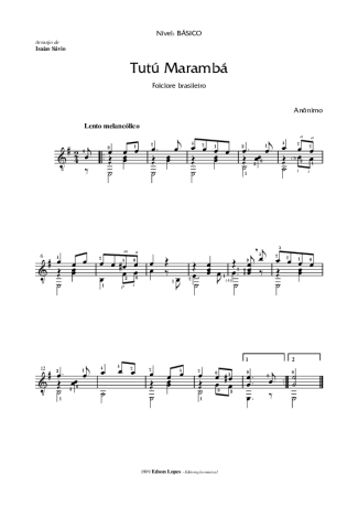 Desconhecido Tutu Marambá score for Acoustic Guitar