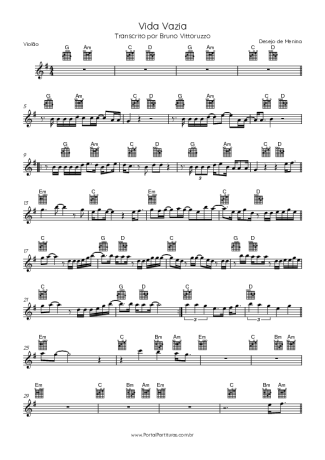 Desejo de Menina  score for Acoustic Guitar