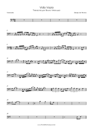 Desejo de Menina  score for Cello