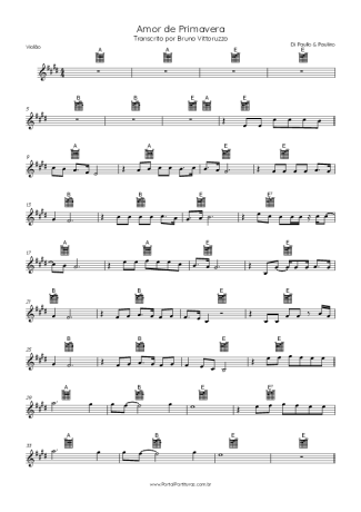 Di Paullo e Paulino Amor De Primavera score for Acoustic Guitar