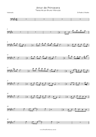 Di Paullo e Paulino Amor De Primavera score for Cello