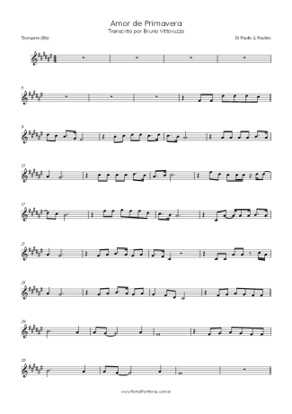 Di Paullo e Paulino Amor De Primavera score for Trumpet