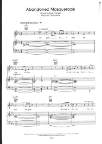 Diana Krall Abandoned Masquerade score for Piano