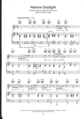 Diana Krall Narrow Daylight score for Piano