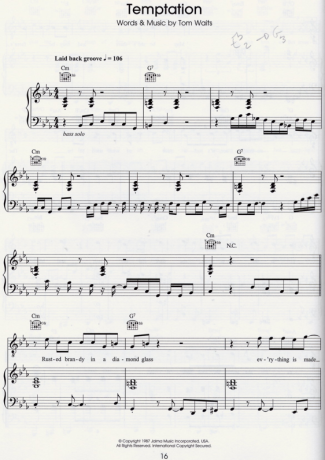 Diana Krall Temptation score for Piano