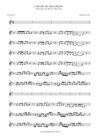 Diante do Trono Canção Do Apocalipse score for Clarinet (C)