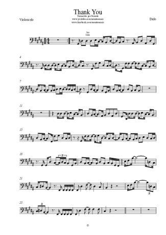 Dido  score for Cello