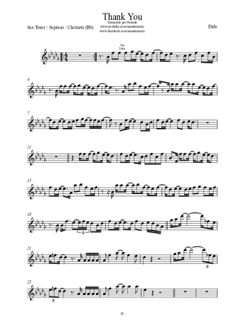 Dido  score for Clarinet (Bb)