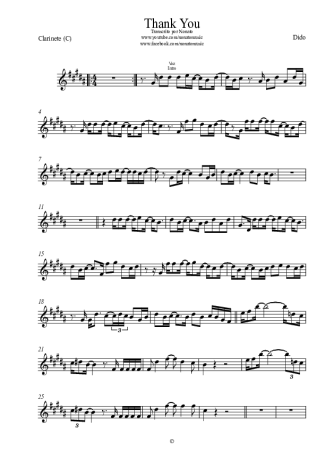 Dido  score for Clarinet (C)
