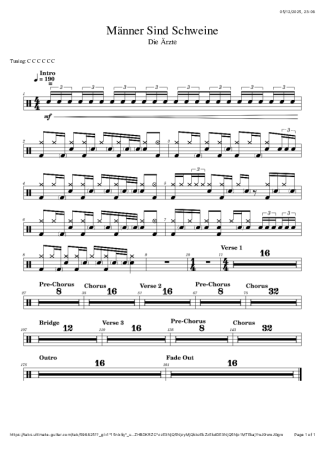 Score for Drums