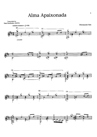 Dilermando Reis Alma Apaixonada score for Acoustic Guitar