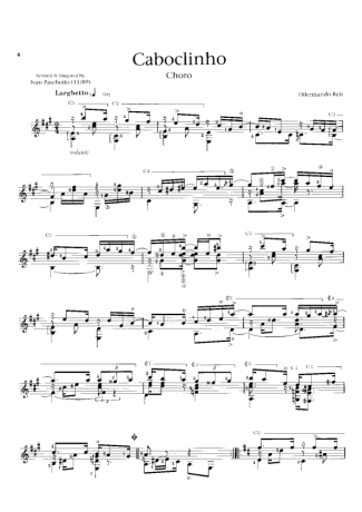 Dilermando Reis Caboclinho score for Acoustic Guitar