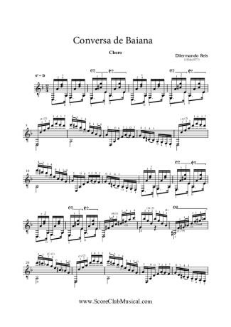 Dilermando Reis Conversa de Baiana score for Acoustic Guitar