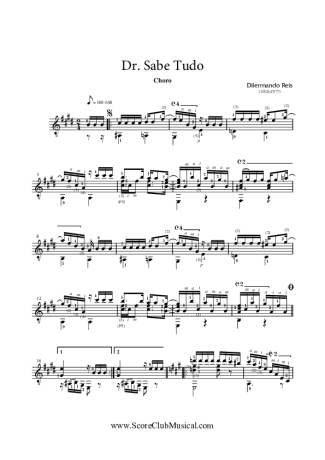 Dilermando Reis  score for Acoustic Guitar