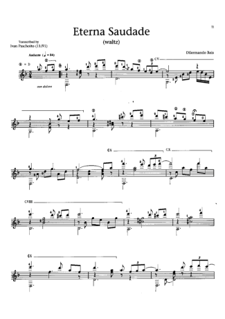 Dilermando Reis Eterna Saudade score for Acoustic Guitar