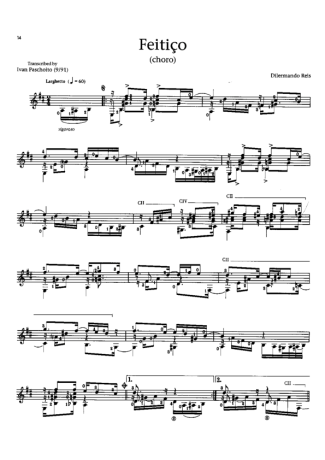 Dilermando Reis Feitiço score for Acoustic Guitar