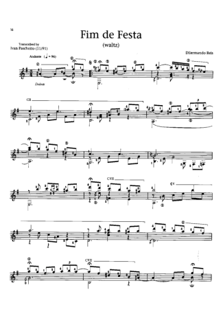 Dilermando Reis  score for Acoustic Guitar