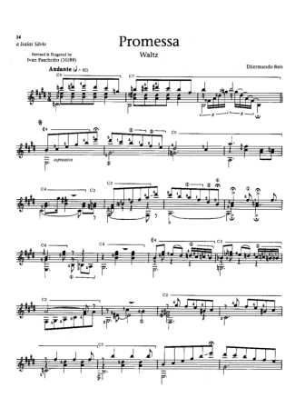 Dilermando Reis Promessa score for Acoustic Guitar