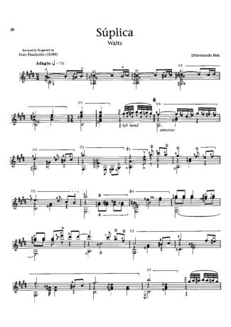 Dilermando Reis Súplica score for Acoustic Guitar