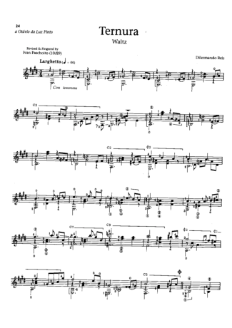 Dilermando Reis Ternura score for Acoustic Guitar