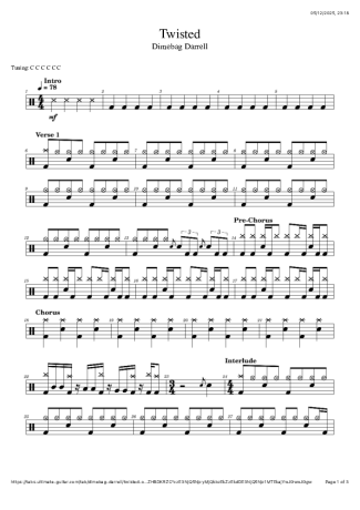Score for Drums
