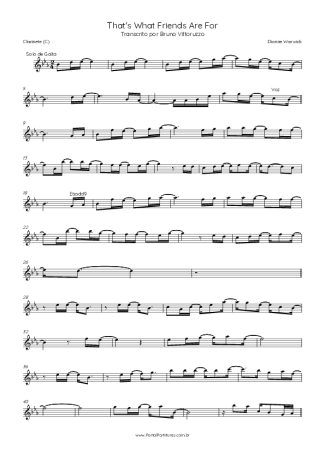 Dionne Warwick  score for Clarinet (C)