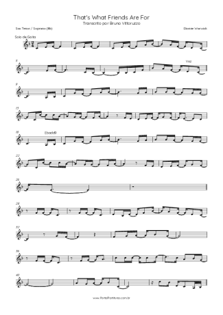 Dionne Warwick  score for Tenor Saxophone Soprano (Bb)