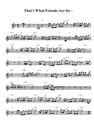 Dionne Warwick That´s What Friends Are For score for Tenor Saxophone Soprano (Bb)