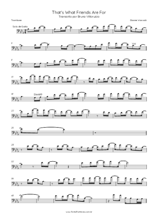 Dionne Warwick That´s What Friends Are For score for Trombone