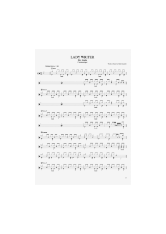 Dire Straits Lady Writer score for Drums