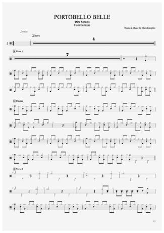 Dire Straits  score for Drums