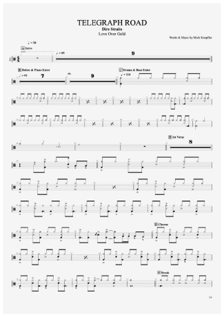 Dire Straits  score for Drums