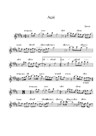 Djavan  score for Alto Saxophone