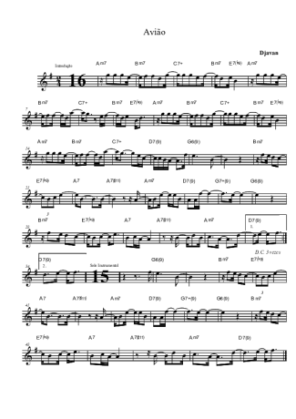 Djavan  score for Tenor Saxophone Soprano (Bb)