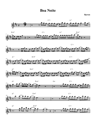 Djavan Boa Noite score for Tenor Saxophone Soprano (Bb)