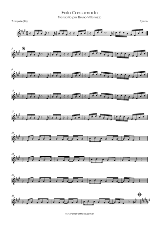 Djavan Fato Consumado score for Trumpet