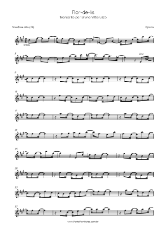 Djavan  score for Alto Saxophone