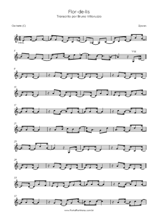 Djavan  score for Clarinet (C)